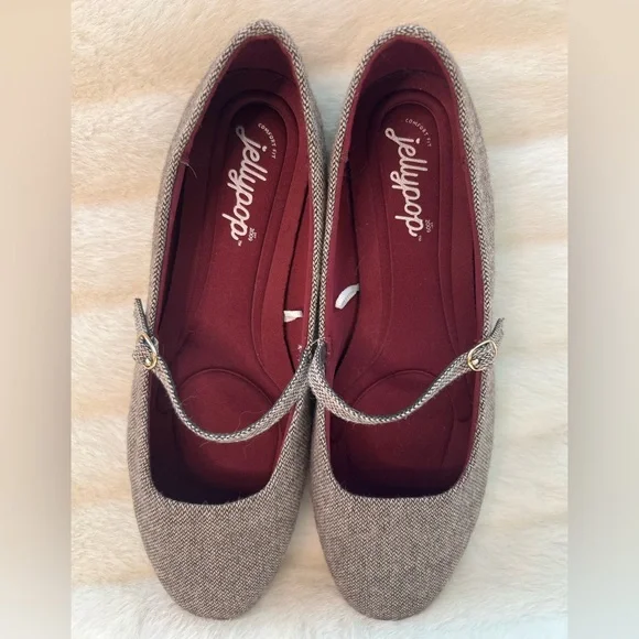 Jellypop Women's Tweed Mary Jane Flats - Picture 7 of 8